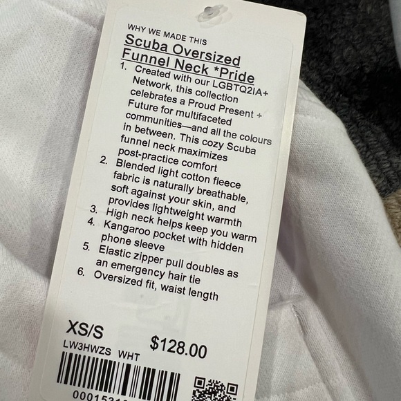 Lululemon White Scuba Oversized Funnel Neck half zip pride edition - Picture 2 of 4